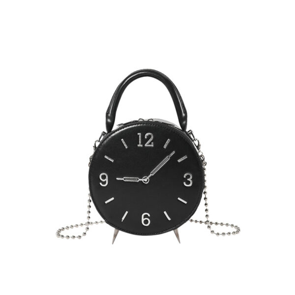 Bolsa Reloj Pequeña Cuero Sintético Color Sólido Bolsa Circular - Imagen 4