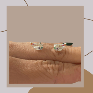 TOPOS ALAS CON PIEDRAS DE COLORES PLATA LEY 925